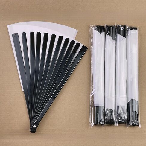 6 Packs 13inch Sublimation Clack Fans Blank Chinese Tai Chi Fan with Black Ribs for Graduation, Festival Dance Party in Saudi Arabia