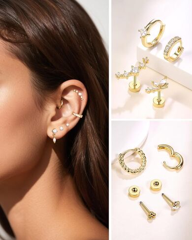 Tragus Helix Conch Piercing Jewelry Plate Back Caritists for Women Daith Rook Percings in Kuwait