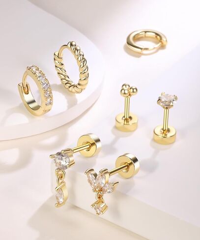 Tragus Helix Conch Piercing Jewelry Plate Back Caritists for Women Daith Rook Percings in Kuwait