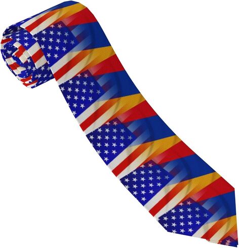 Flag of Armenia and USA American Classic Men's Novelty Necktie Funny Twist Timeless Style99 in Saudi Arabia