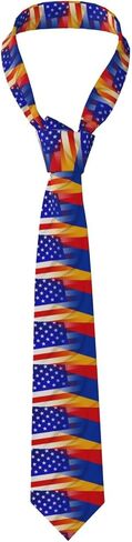 Flag of Armenia and USA American Classic Men's Novelty Necktie Funny Twist Timeless Style99 in Saudi Arabia