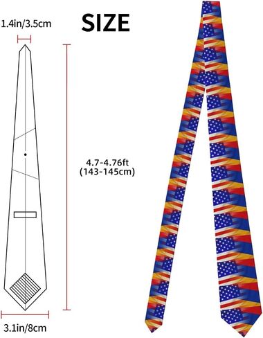 Flag of Armenia and USA American Classic Men's Novelty Necktie Funny Twist Timeless Style99 in Saudi Arabia