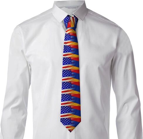 Flag of Armenia and USA American Classic Men's Novelty Necktie Funny Twist Timeless Style99 in Saudi Arabia