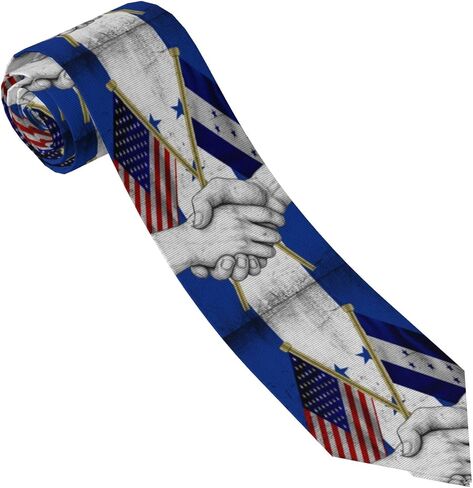 Honduras Honduran Handshake USA American Flag Classic Men's Novelty Necktie Funny Twist Timeless Style9 in Saudi Arabia