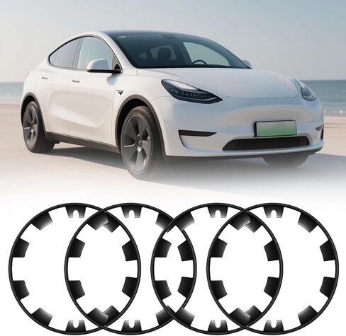 20 بوصة حافة حافة الحامي Hubcaps لنموذج Tesla Y 2020-2024 عجلات التعريفية حافة حافة حافة الإطارات حلقات النموذج y (الأسود غير اللامع) in Saudi Arabia