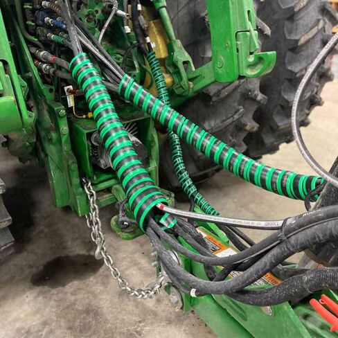 Hose Boss Hydraulic Hose Management Protector and Tagging Wraps for Farming and Agriculture Equipment, Tractors, Harvesters, Planters, and Sprayers - 75mm Diameter - 4 Foot - Orange in Kuwait