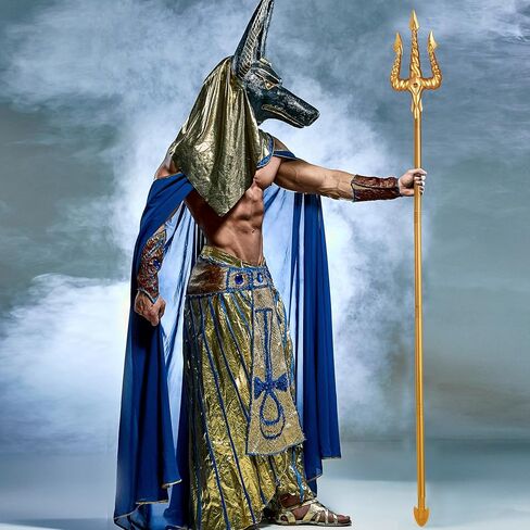 Spooktacular Creations Gold King Trident Cane, Halloween King Pitchfork Spear Trident Toy Prop for Halloween Costume Dress Up, Cosplay Parties Accessory in Saudi Arabia