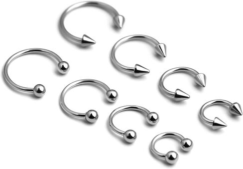 16G حلقات حدوة حصان الجراحية الصلب الأنف الحاجز الحدوث حدوث حلق حلق الحواجب حلقات الشفاه تراغوس دايث هولكس مجوهر in Saudi Arabia
