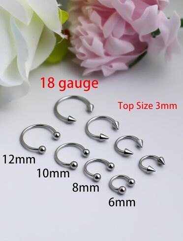 16G حلقات حدوة حصان الجراحية الصلب الأنف الحاجز الحدوث حدوث حلق حلق الحواجب حلقات الشفاه تراغوس دايث هولكس مجوهر in Kuwait