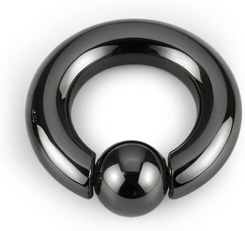 BodyBonita G23 Titanium Septum Rings PA 00/0/2/4/6/8/10/12G Captive Bead Spring Action CBR Monster Screwball for Men Women Ear Weights for Stretched Ear Piercing Body Jewelry 10/12/16mm Silver Black in Saudi Arabia