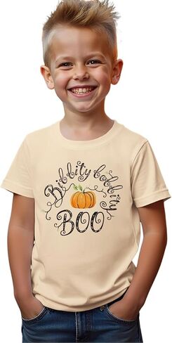 CM C&M WODRO Halloween Shirts for Girl Boy Funny Pumpkin Boo T-Shirt Kids Crewneck Short Sleeve Outfit Tee Tops in Saudi Arabia