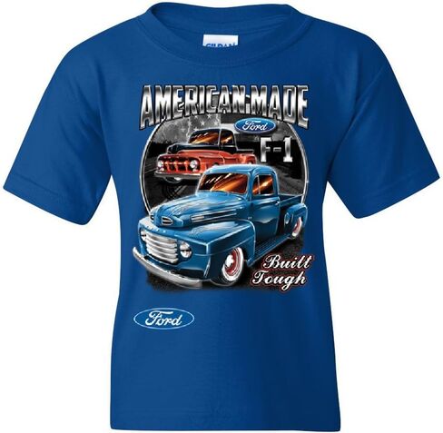 فورد بيك آب شاحنات F1 Youth T-Shirt American Made Hot Rod Build Build Stack Kids Tee in Saudi Arabia