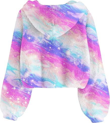 TUONROAD Girl's Fuzzy Hoodies Warm Loose Button Pullover Oversized Sherpa Jacket Coat in Kuwait
