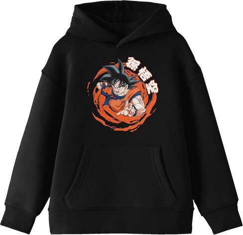 Dragon Ball Z Goku Orange Dwirl Background Long Sleeve Youth Black Blacked Switshirt in Saudi Arabia