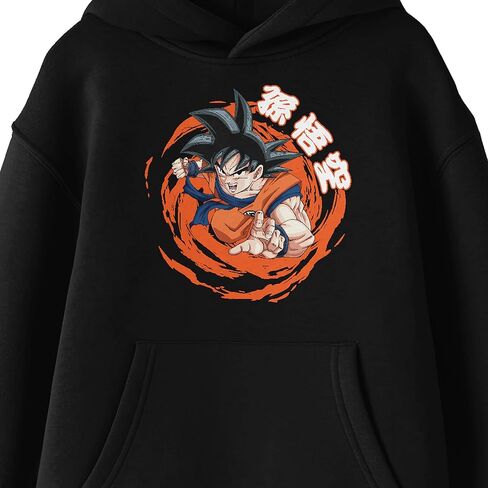 Dragon Ball Z Goku Orange Dwirl Background Long Sleeve Youth Black Blacked Switshirt in Saudi Arabia