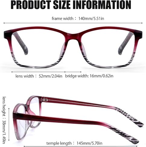 Natural Crystal Stone Lenses Reading Glasses with Clear Real Glass Lenses Blue Light Blocking & UV Protection IF5189 in Saudi Arabia