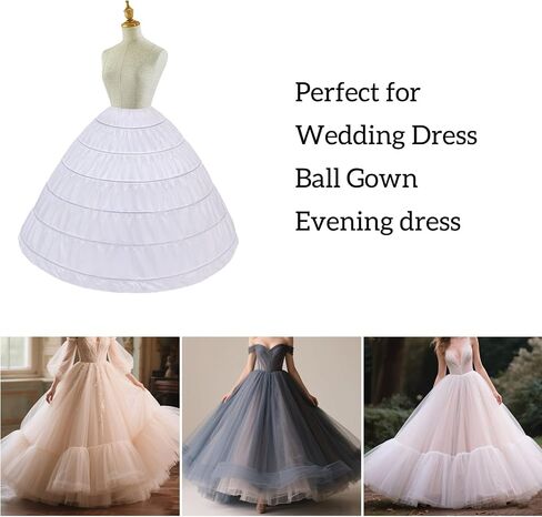 Full A-line 6 Hoop Crinoline Petticoat Underskirt for Women Underskirt Slip Skirt for Bridal Wedding Dress Ball Gown in Saudi Arabia