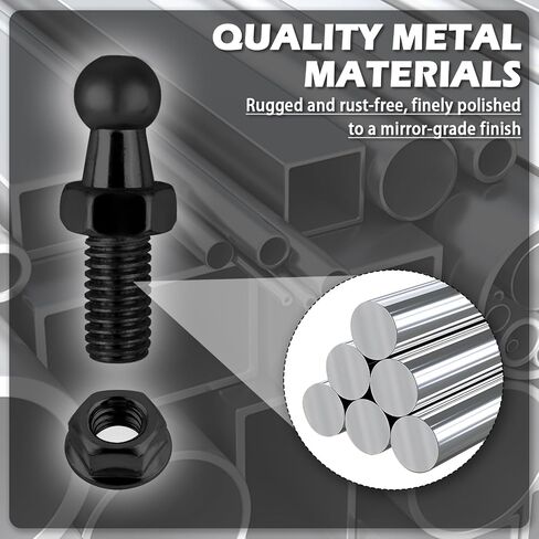 4PCS 10mm Ball Stud,5/16-18 Thread x 3/5" Gas Spring Strut Mount Stud with Hardware Nuts for Gas Struts Ball Ended Bonnet,Universal Vehicle Accessories Gases Strut Mounting Brackets in Saudi Arabia