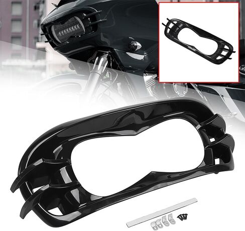 Unpainted Black Headlight Bezel Headlamp Trim Covers for Harley Road Glide FLTRXSE,FLTRX,FLTRXST,FLTRUSE,FLTRU 2015-2023 in Saudi Arabia