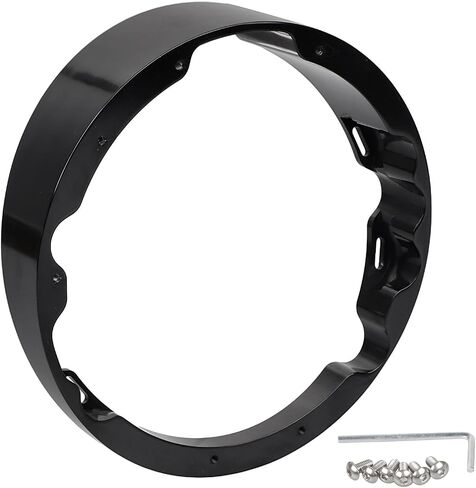 7" Raked Headlight Headlamp Bezel Adapter For Harley Touring Electra Glide Road Glide Street Glide Road King, Black in Saudi Arabia