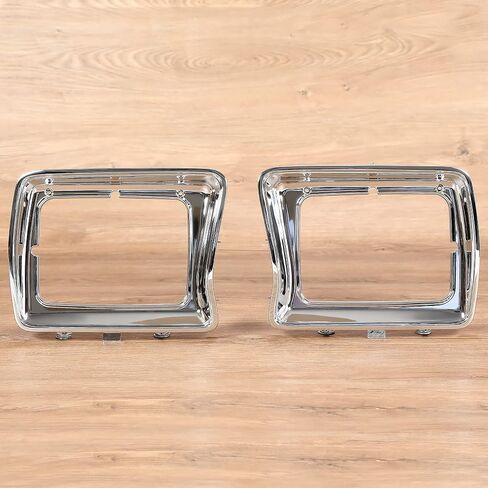 HECASA Headlight Bezel Pair Compatible with 1978-1979 Ford F-100 F-150 F-250 F-350 Bronco Truck Replacement for FO2513115 FO2512114 D8TZ13064E D8TZ13064F Left & Right Light Bezel Frame Chrome Silvery in Saudi Arabia