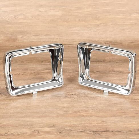 HECASA Headlight Bezel Pair Compatible with 1978-1979 Ford F-100 F-150 F-250 F-350 Bronco Truck Replacement for FO2513115 FO2512114 D8TZ13064E D8TZ13064F Left & Right Light Bezel Frame Chrome Silvery in Saudi Arabia