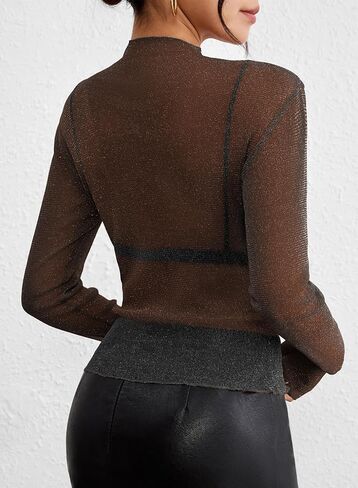 Pink Queen Women’s Mele Tops Sexy See من خلال قمصان الألبان من طوق Mandarin Fit Party Club in Saudi Arabia