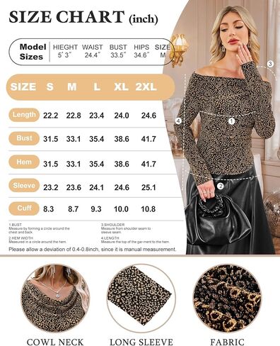 Bebonnie Women's Cowl Neck Long Long Endrendy Teads Tops Glitter Evening Cocktail Party Slimming Derts in Kuwait