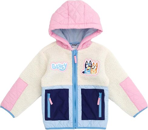 Bluey Girls Faux Shearling stup ud stack stapler toddler to toddler to big big sizes (2t - 14-16) in Saudi Arabia