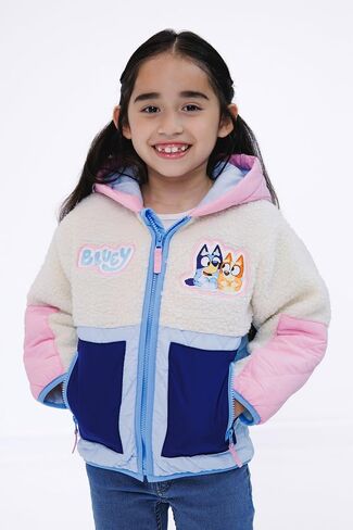 Bluey Girls Faux Shearling stup ud stack stapler toddler to toddler to big big sizes (2t - 14-16) in Saudi Arabia