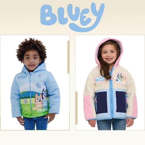 Bluey Girls Faux Shearling stup ud stack stapler toddler to toddler to big big sizes (2t - 14-16) in Saudi Arabia