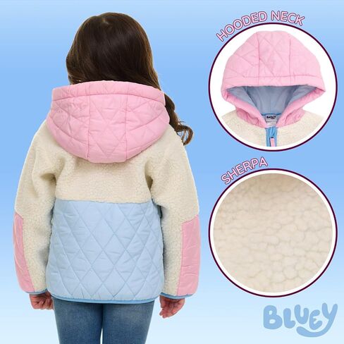 Bluey Girls Faux Shearling stup ud stack stapler toddler to toddler to big big sizes (2t - 14-16) in Saudi Arabia