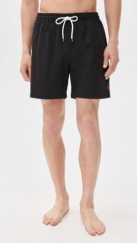 POLO RALPH LAUREN 5.75 Inch Mens Traveler Classic Swim Trunk in Black - Size Large - Polo Swim Suit with Embroidered Polo Pony in Saudi Arabia