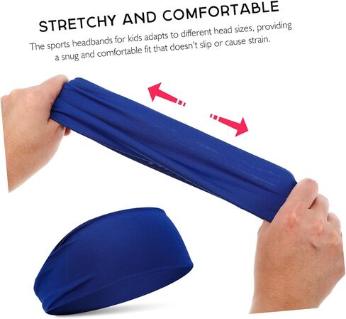 6Pcs Sports Headbands Stretchy Breathable Sweat Absorbent Bands for Soccer and Fitness Activities Comfortable Fit for All Ages in Saudi Arabia