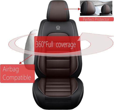 أغطية مقاعد لكرنفال Kia Carnival 2022-2025 ، أغطية مقعد السيارة الجلدية الكاملة ، وأغطية مقاعد مقاعد مقاومة للماء ، ومقاعد الغطاء الداخلي غير القابل للتنفس للسيارات (القهوة السوداء) in Kuwait
