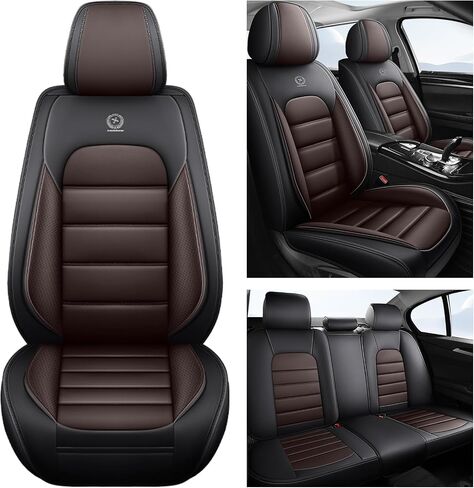 أغطية مقاعد لكرنفال Kia Carnival 2022-2025 ، أغطية مقعد السيارة الجلدية الكاملة ، وأغطية مقاعد مقاعد مقاومة للماء ، ومقاعد الغطاء الداخلي غير القابل للتنفس للسيارات (القهوة السوداء) in Kuwait