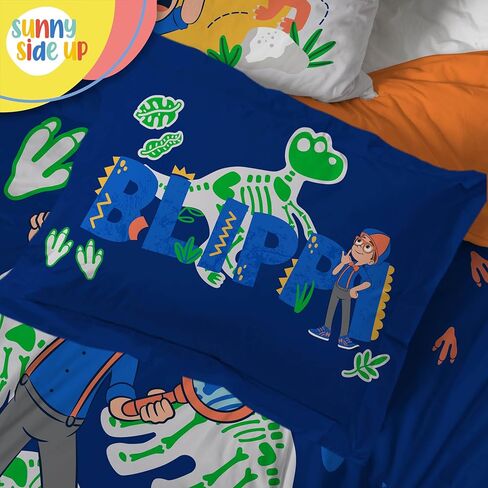 Sunny Side Up Dino Roar Twin Comforter Set - 5 Piece Kids Bedding Includes Comforter, Sheets & Pillow Cover - Super Soft Dinosaur Microfiber Bed Set in Kuwait