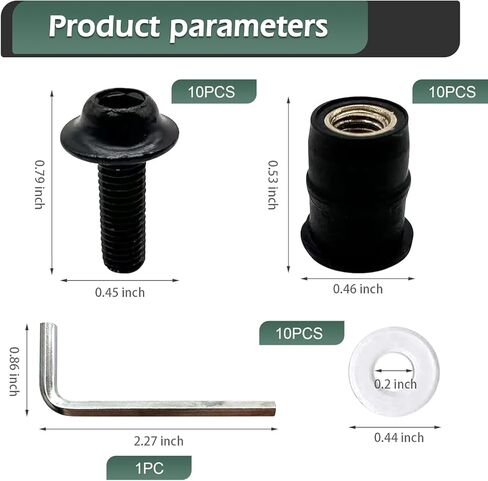10 Sets Motorcycle Fairing Bolt Kit, M5 Aluminum Motorcycle Windscreen Screws Fasteners with Wrench, Compatible with Suzuki, Yamaha, Kawasaki Motorcycle in Saudi Arabia