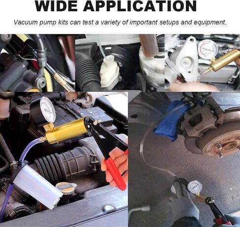 Hand Held Vacuum Pump Brake Bleeder Kit, Brake Bleeder Pressure Tester Hand Vacuum Pump with Gauge Adapters, Brake Fluid Bleeding Set with Protected Case for Car Truck Bike in Saudi Arabia