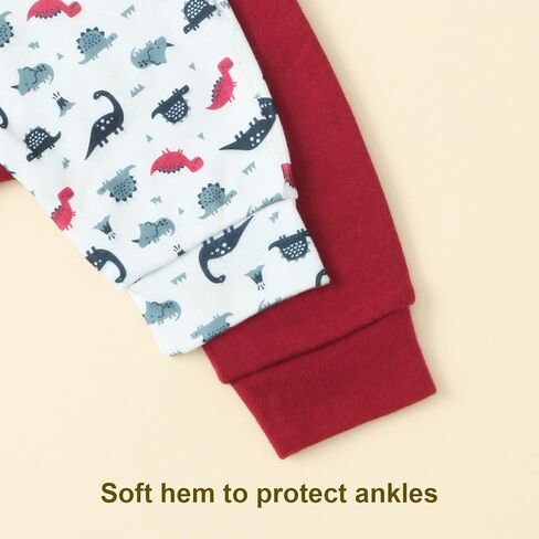 Hakochia Soft and Comfy 100% Cotton Baby Pants for Baby Boys and Girls with Ample Diaper Room 0-12 Months in Kuwait