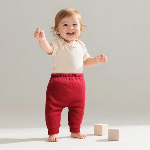 Hakochia Soft and Comfy 100% Cotton Baby Pants for Baby Boys and Girls with Ample Diaper Room 0-12 Months in Kuwait
