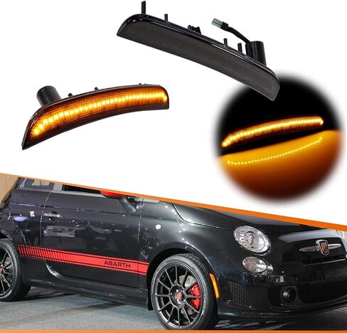 ADIIL استبدال غطاء المصباح الجانبي للمصد الخلفي متوافق مع 2012-2017 Fiat 500 Pop Lounge، استبدل مصابيح العلامات الجانبية OEM in Saudi Arabia