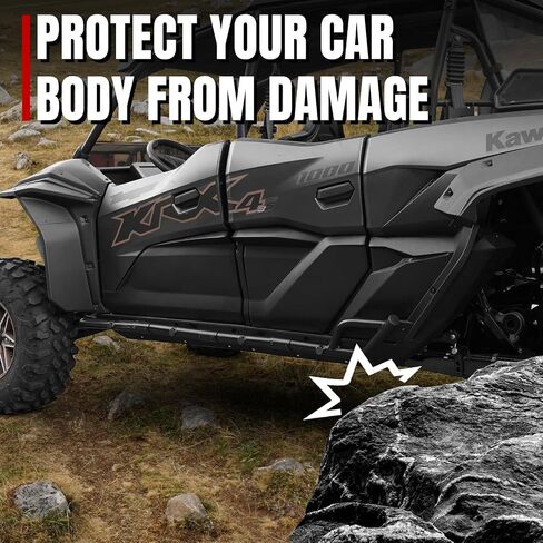 A & UTV Pro Nerf Bars Sliders Rock Rock for Kawasaki Teryx Krx4 1000 ، أنابيب فولاذية شديدة التحمل ، بارات جانبية من الأشجار المدمجة لـ Kawasaki Teryx Krx 4 1000 2023 2024 2025 إكسسوارات ، 4 مقعد in Saudi Arabia
