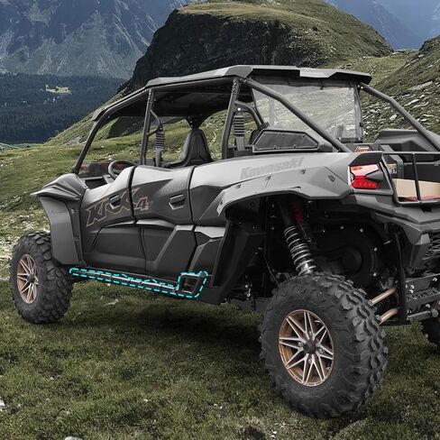 A & UTV Pro Nerf Bars Sliders Rock Rock for Kawasaki Teryx Krx4 1000 ، أنابيب فولاذية شديدة التحمل ، بارات جانبية من الأشجار المدمجة لـ Kawasaki Teryx Krx 4 1000 2023 2024 2025 إكسسوارات ، 4 مقعد in Saudi Arabia