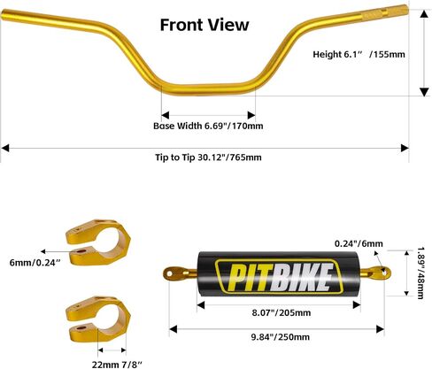 7/8 "مقاود دراجة حفرة مع وسادة الرغوة-مقابض دراجة نارية ل CRF YZF KXF KLX RMZ DRZ DIRT ، ATV ، رباعي ، تعديل الدراجات الإلكترونية ، T6 الألومنيوم 7/8 ترقية مقابض الدراجات النارية (الأحمر) in Kuwait