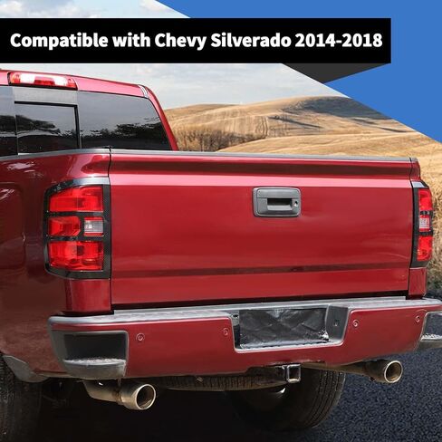 Voodonala لـ Chevy Silverado 2014-2018 غطاء مصباح الذيل الخلفي متوافق مع شيفروليه سيلفرادو 2014-2018 (2pcs/set ، ألياف الكربون الأسود) in Saudi Arabia