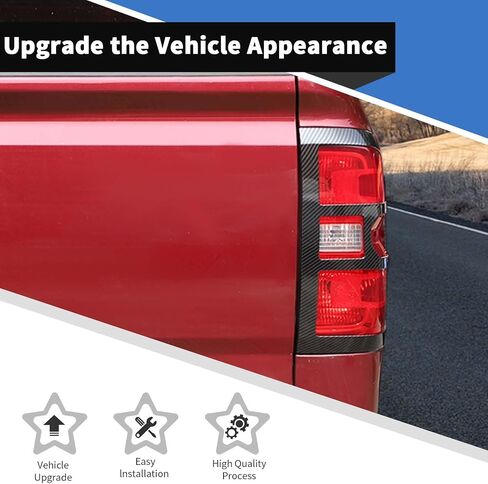 Voodonala لـ Chevy Silverado 2014-2018 غطاء مصباح الذيل الخلفي متوافق مع شيفروليه سيلفرادو 2014-2018 (2pcs/set ، ألياف الكربون الأسود) in Saudi Arabia