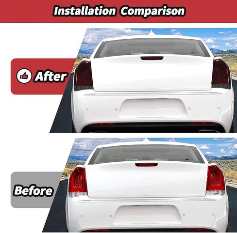 Jecar Smoked Tail Light Cover 3rd ثالث فرامل تغطية ضوء الحرس تقليم لعام 2015-2024 كرايسلر 300/300C in Saudi Arabia