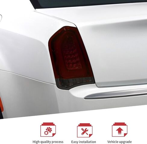 Jecar Smoked Tail Light Cover 3rd ثالث فرامل تغطية ضوء الحرس تقليم لعام 2015-2024 كرايسلر 300/300C in Saudi Arabia