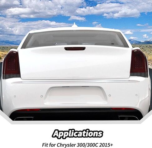 Jecar Smoked Tail Light Cover 3rd ثالث فرامل تغطية ضوء الحرس تقليم لعام 2015-2024 كرايسلر 300/300C in Saudi Arabia